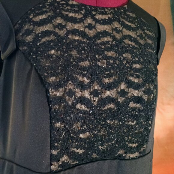 NWT: R & M Richards Sze 18W Black Sequin Lace Cocktail Formal Dress - Picture 4 of 7